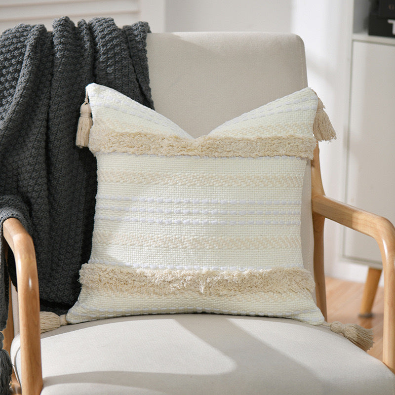 Modern Woven Tassel Throw Pillow Cover