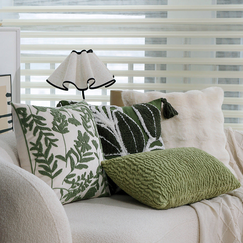 Modern Embroidered Cotton Linen Cushion Cover Decorative Throw Pillow Cover