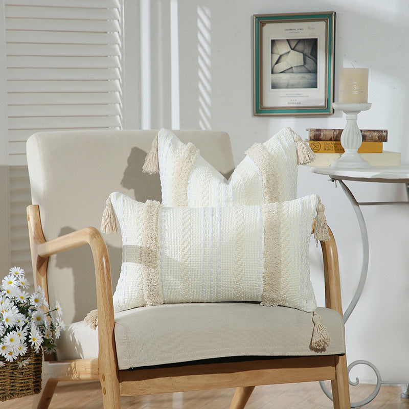 Modern Woven Tassel Cushion Cover Decorative Throw Pillow Cover for Sofa Living Room Bedroom