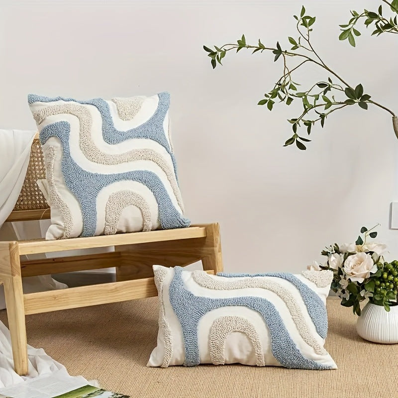Modern Striped Decorative Cushion Cover Square Throw Pillow Cover for Sofa Living Room Bedroom