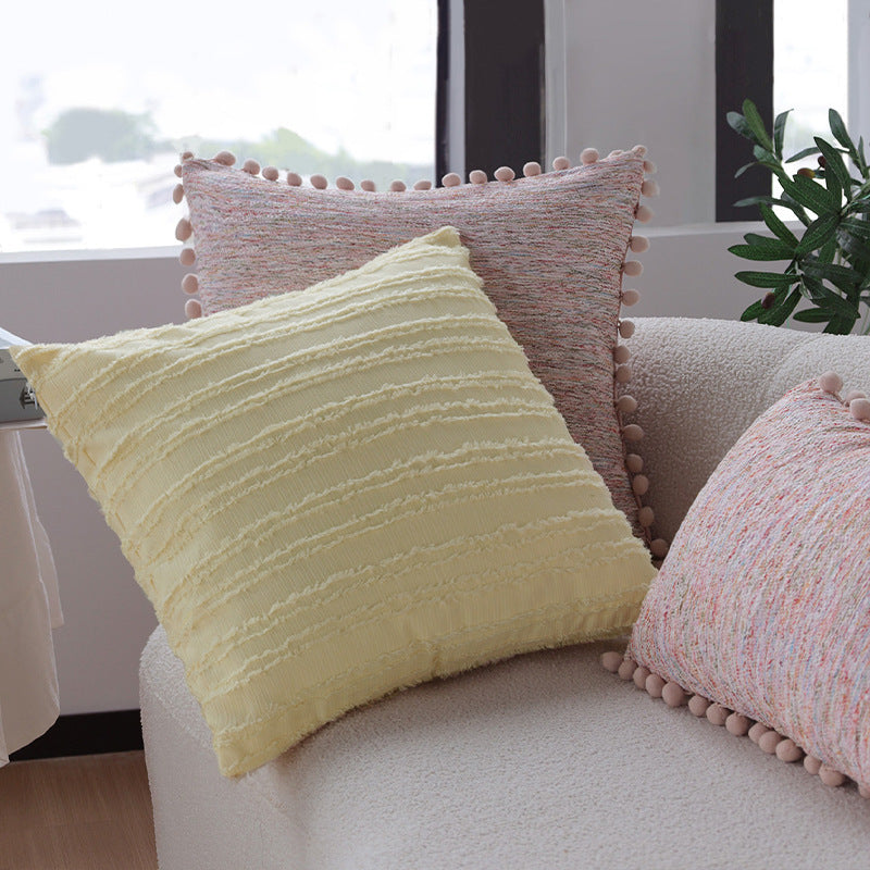 Modern Pom-Pom Edge Cushion Cover Decorative Throw Pillow Cover