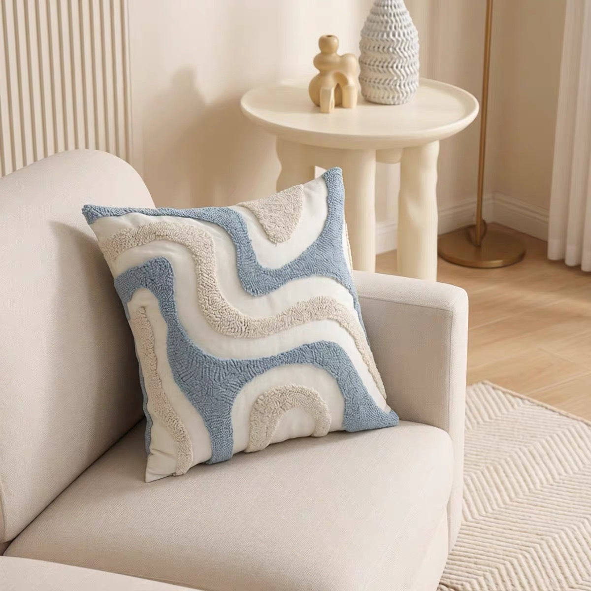 Modern Striped Decorative Cushion Cover Square Throw Pillow Cover for Sofa Living Room Bedroom