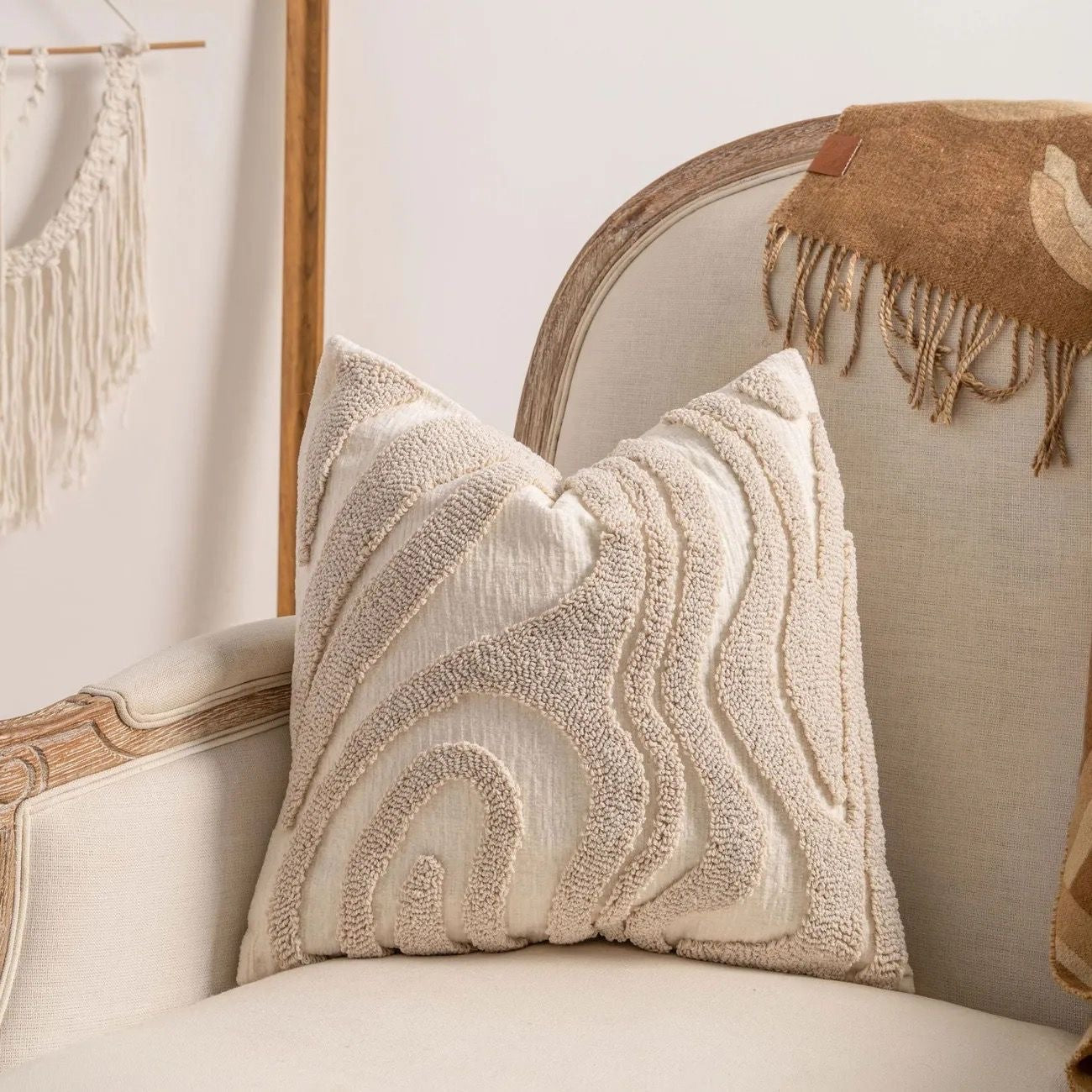 Modern Chenille Decorative Cushion Cover Square Throw Pillow Cover