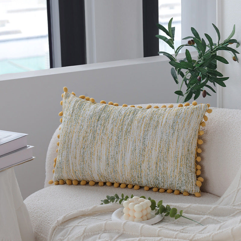 Modern Pom-Pom Edge Cushion Cover Decorative Throw Pillow Cover