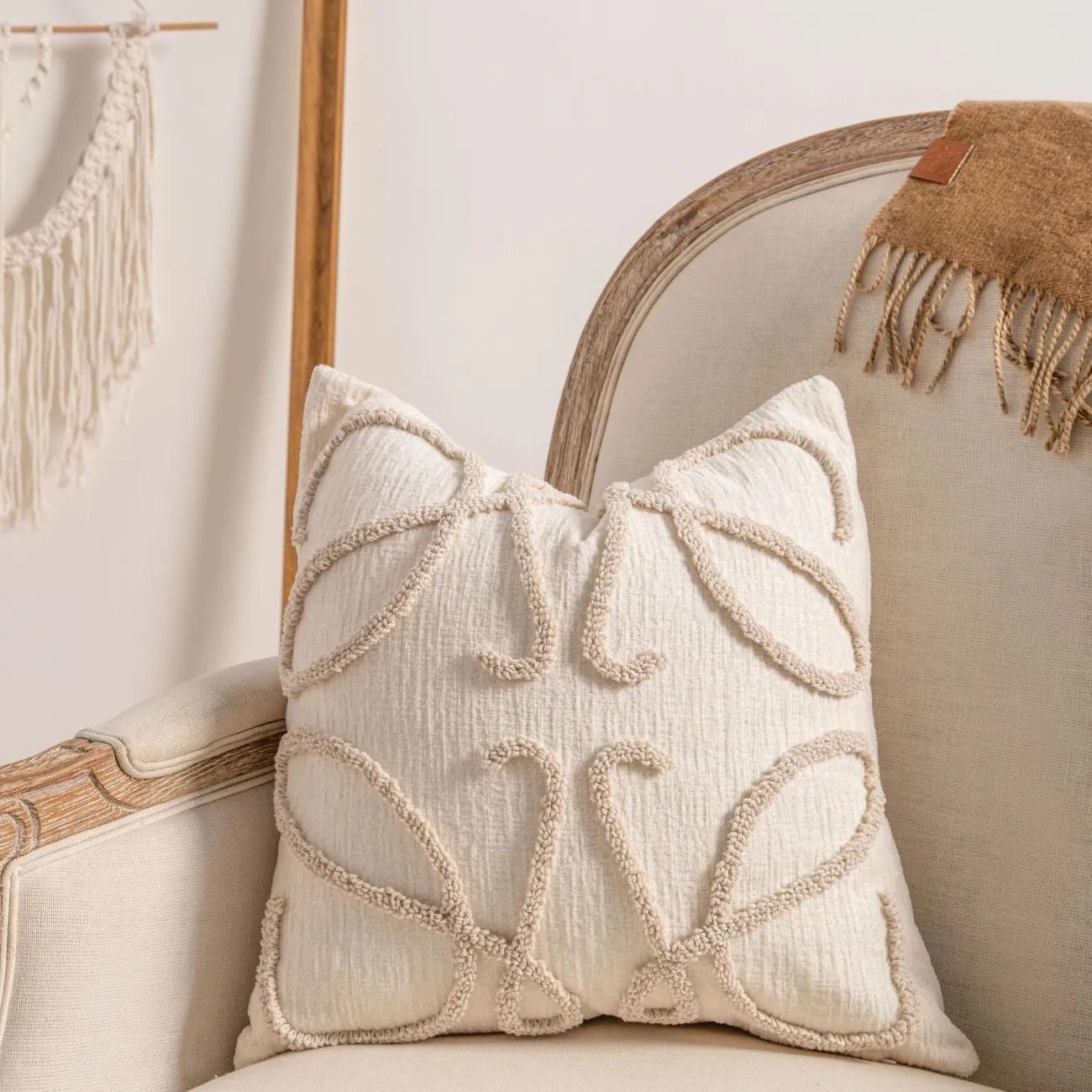Modern Chenille Decorative Cushion Cover Square Throw Pillow Cover