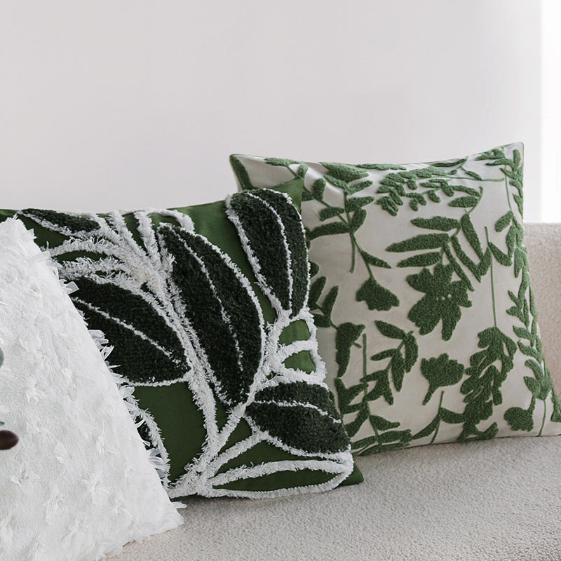 Modern Embroidered Cotton Linen Cushion Cover Decorative Throw Pillow Cover