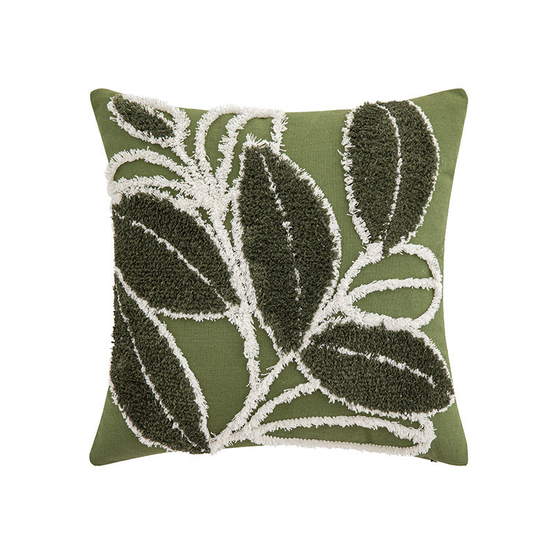 Modern Embroidered Cotton Linen Cushion Cover Decorative Throw Pillow Cover