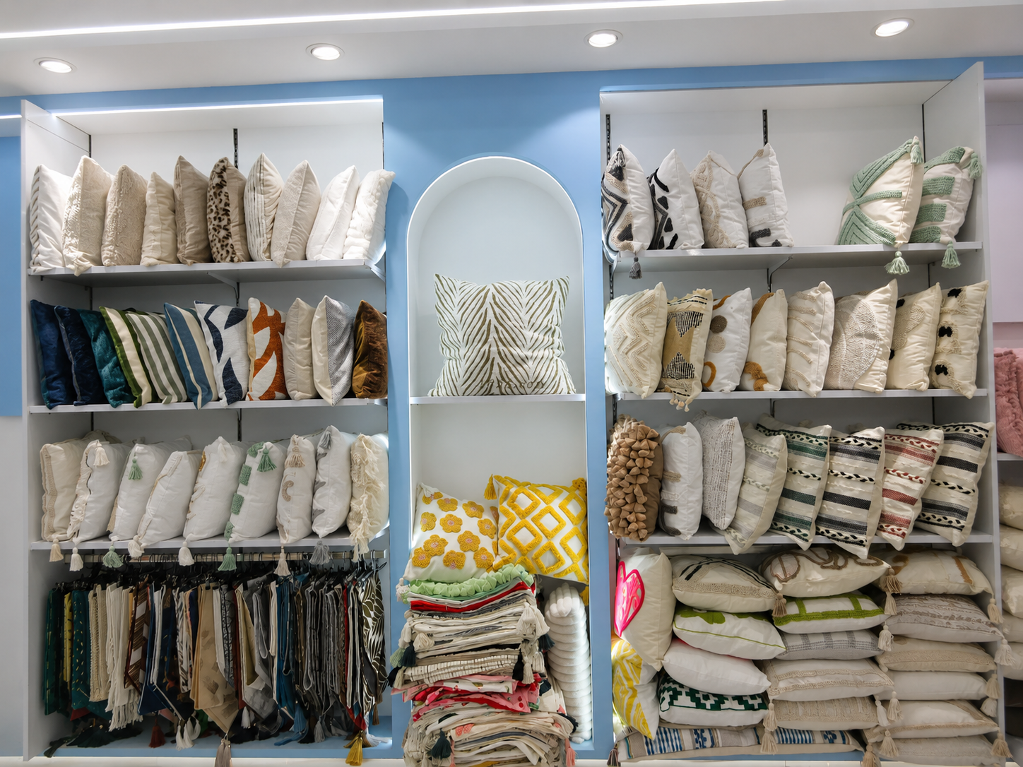 Decorative pillow cover showroom